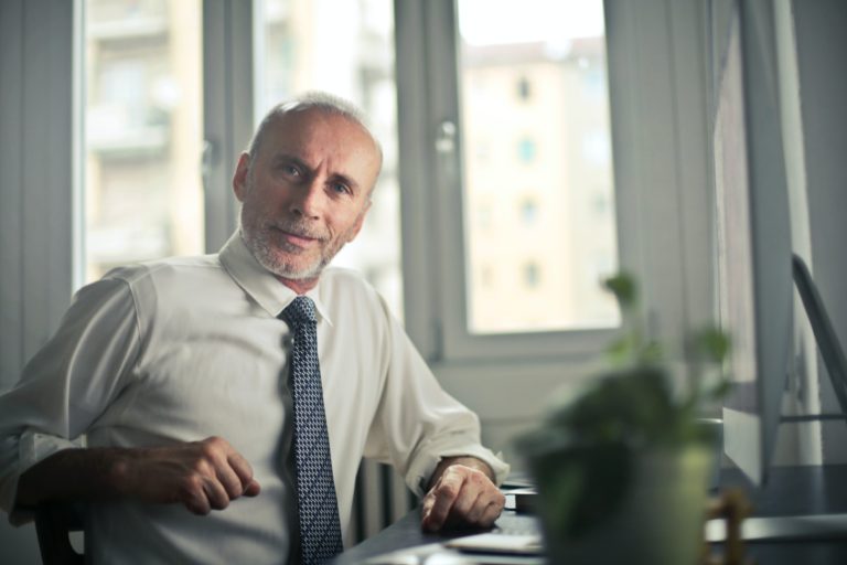 man at table